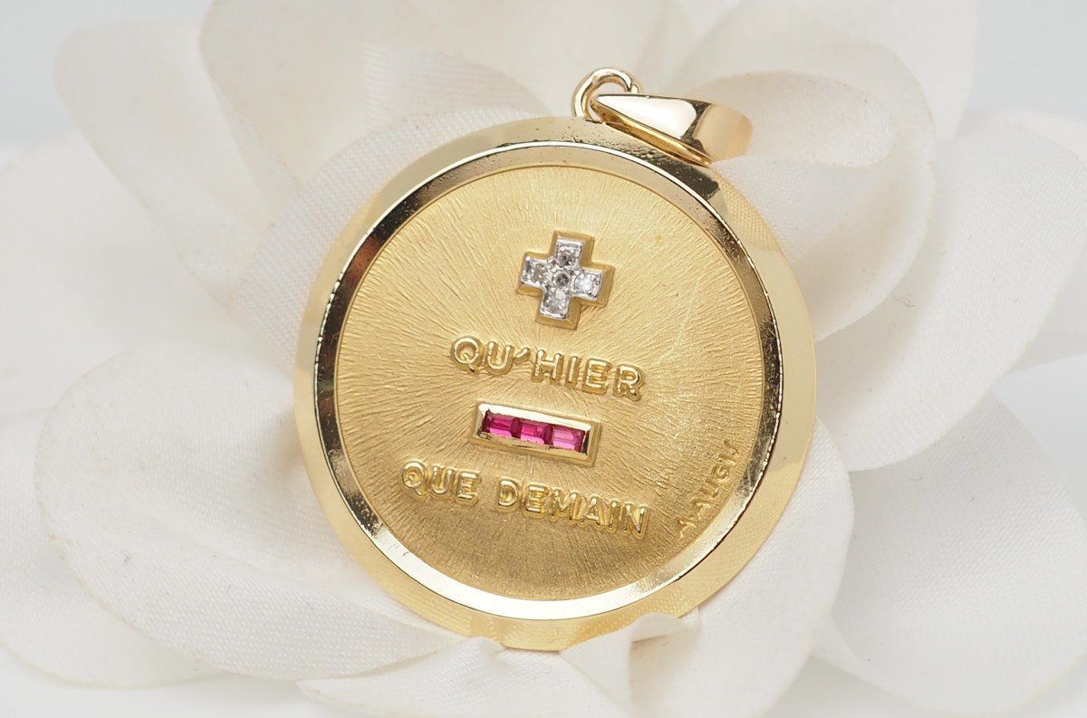 Médaille d'Amour Augis En Or Jaune Diamants