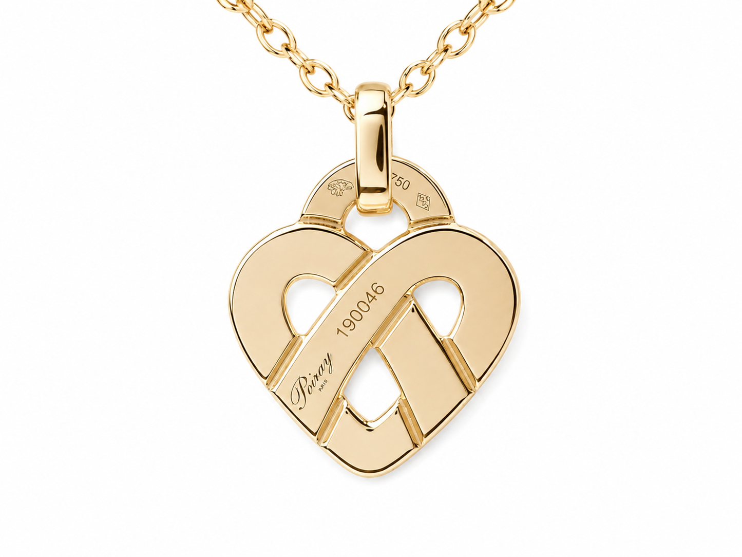 Collier Pendentif Poiray Cœur Entrelacé Petit Modèle en or jaune