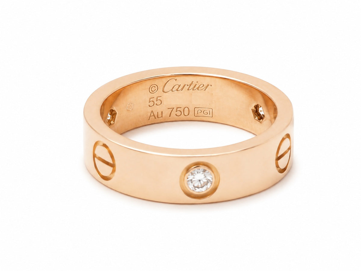 Alliance Cartier LOVE en or rose 18 carats et 3 diamants