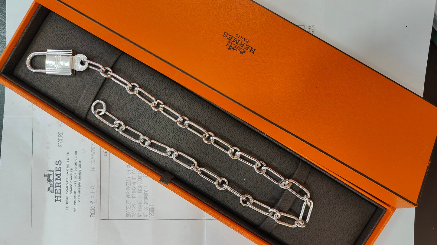 Bracelet Hermès AlphaKelly GM en argent
