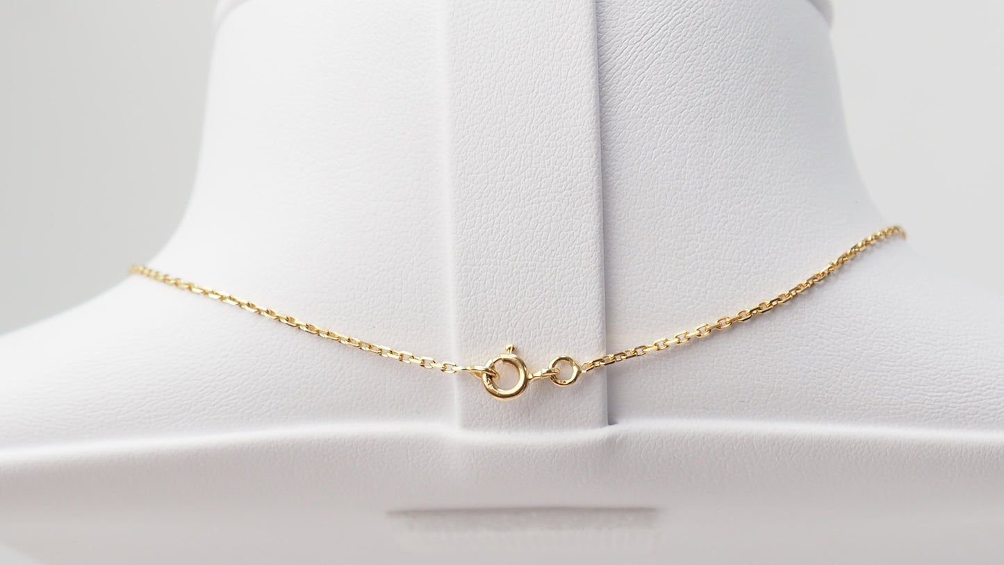 Collier solitaire en or bicolore et diamant