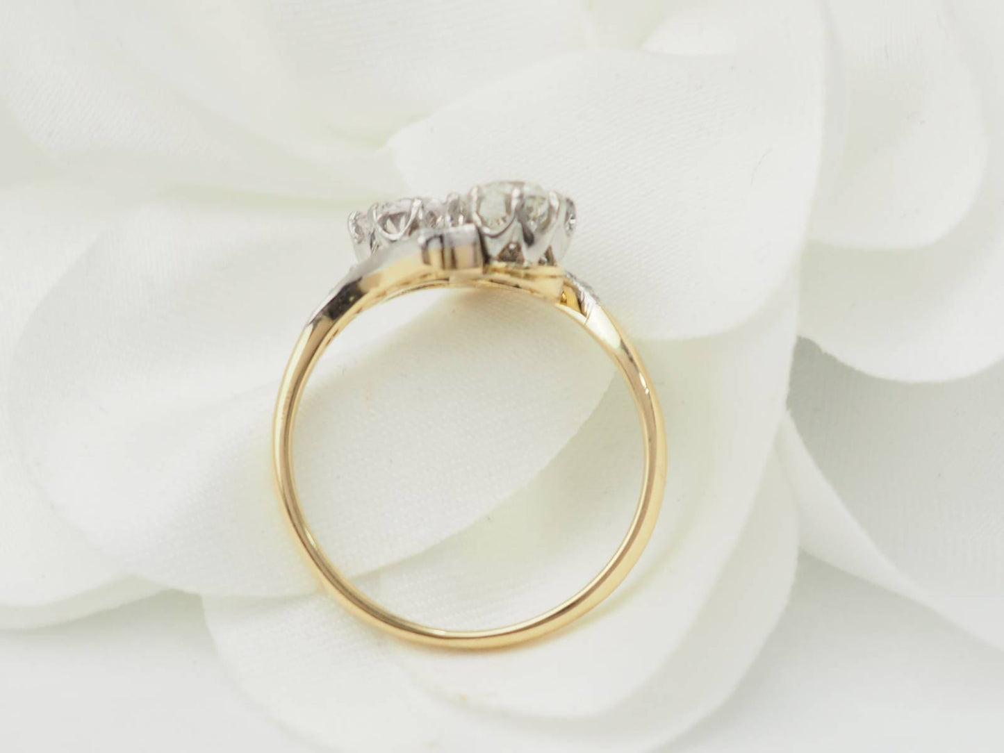 Bague Toi et Moi en or jaune et diamants