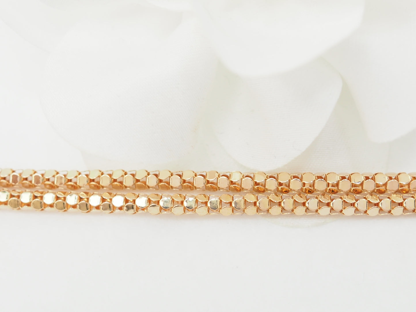 Collier en or rose, maille venitienne ronde