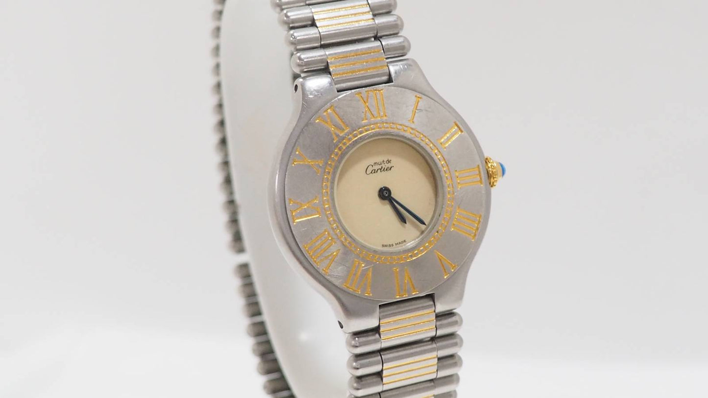 Montre Cartier Must 21 en acier et plaqué or
