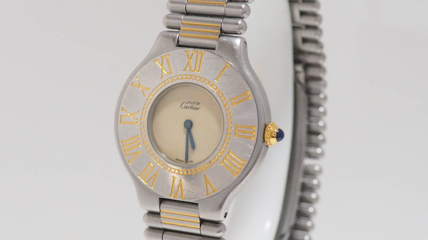 Montre Cartier Must 21 en acier et plaqué or