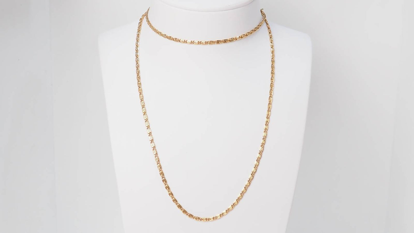 Collier maille plate en or jaune