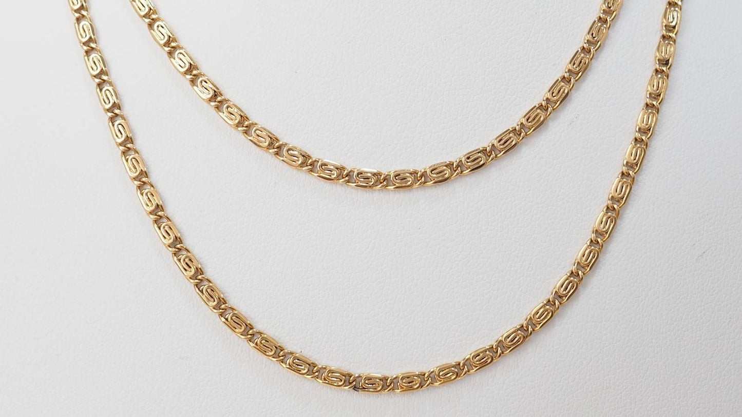 Collier maille plate long