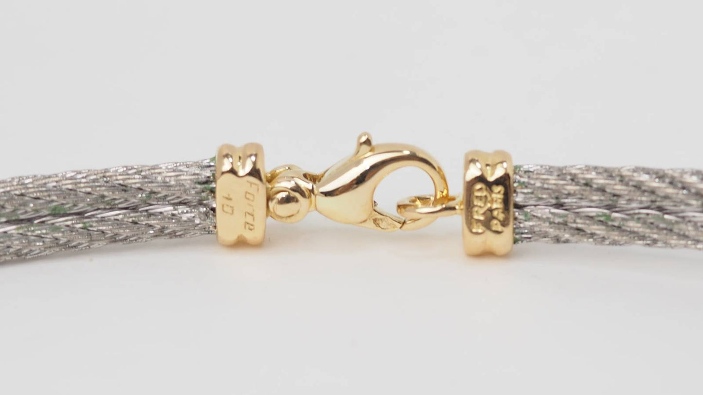 Collier FRED force 10 vintage en or jaune et acier