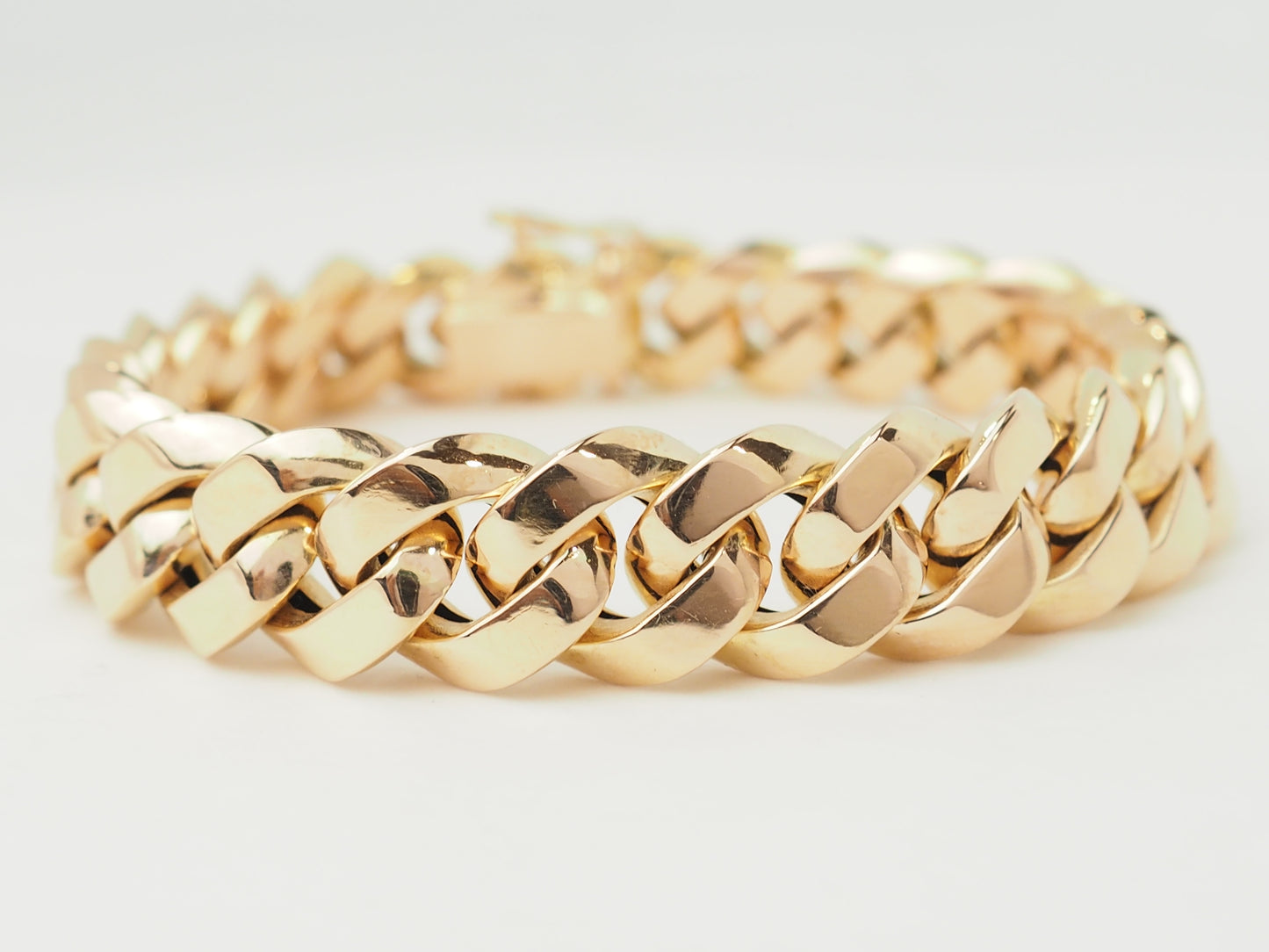 Bracelet vintage maille gourmette en or rose