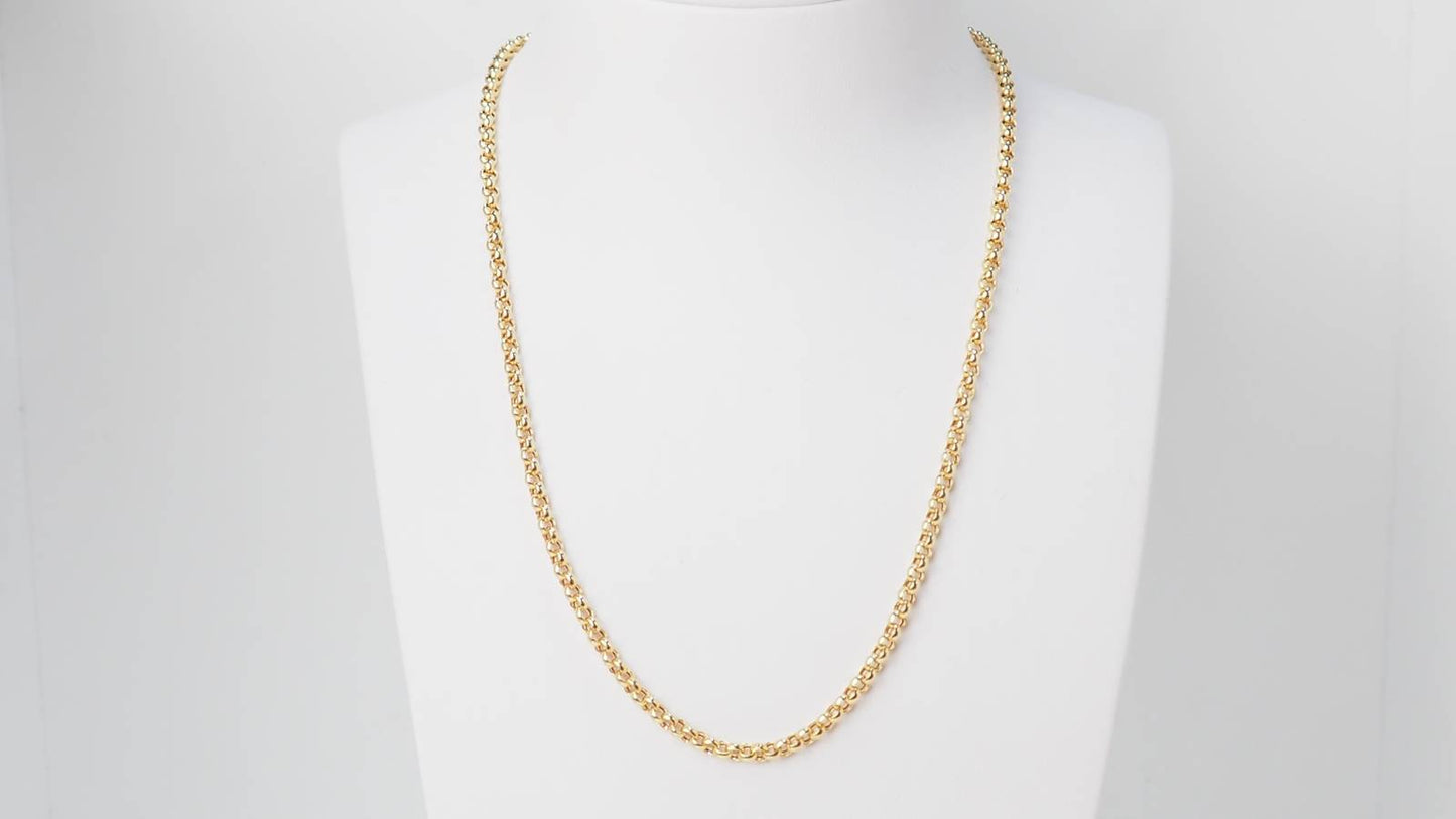 Collier maille jaseron en or jaune