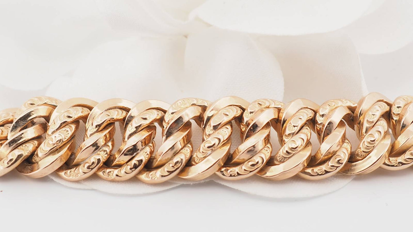 Bracelet en maille américaine en or rose