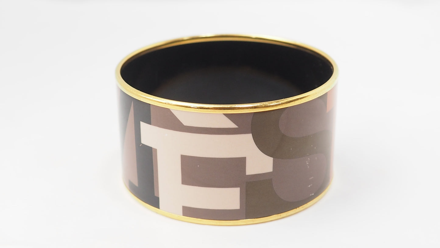 Bracelet Hermès manchette en émail multicolore