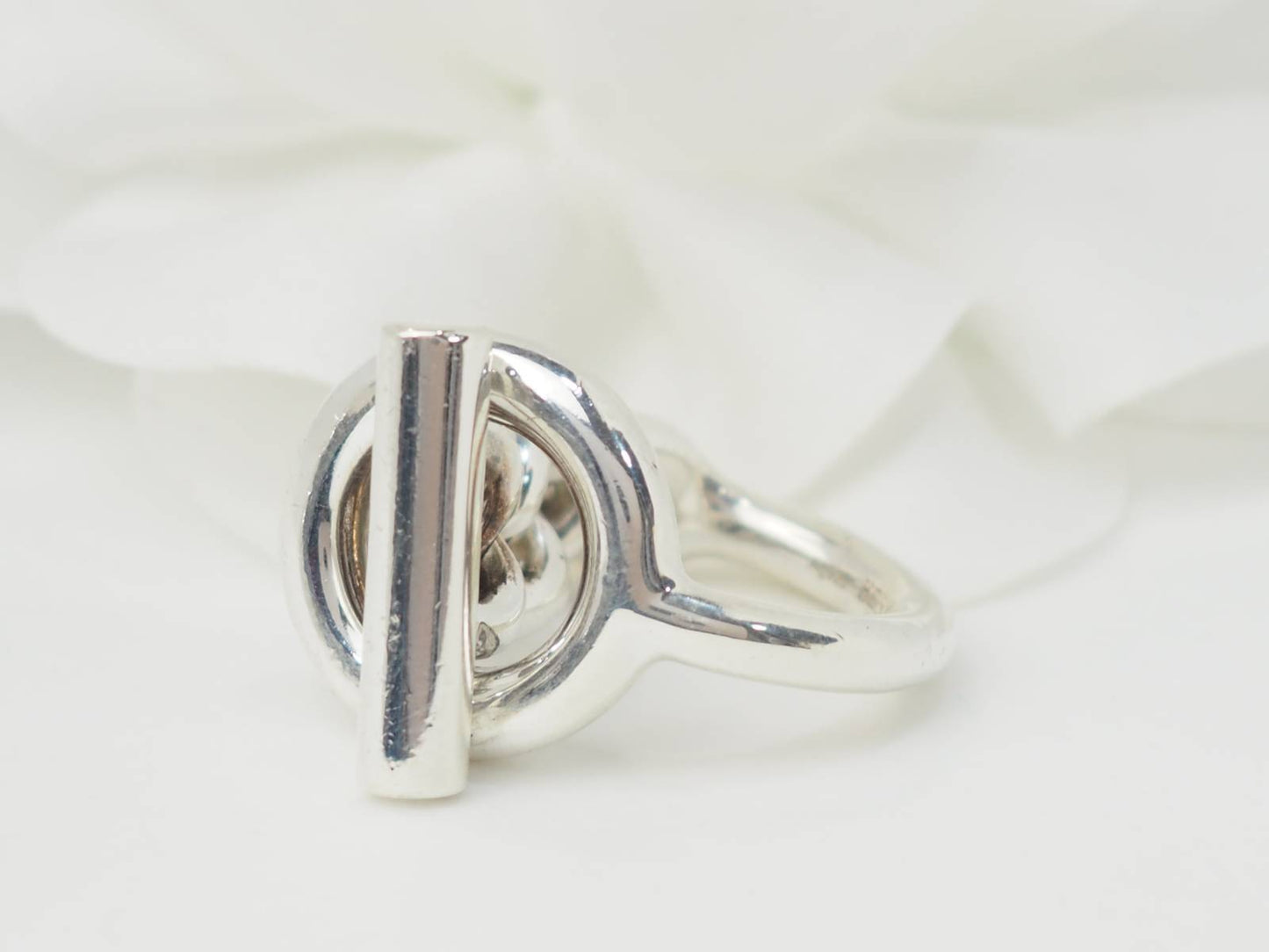 Bague Hermès croisette GM en argent