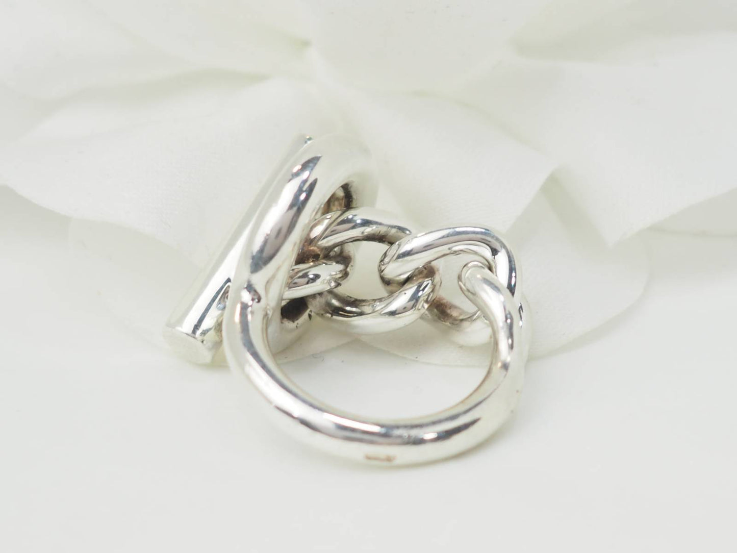 Bague Hermès croisette GM en argent