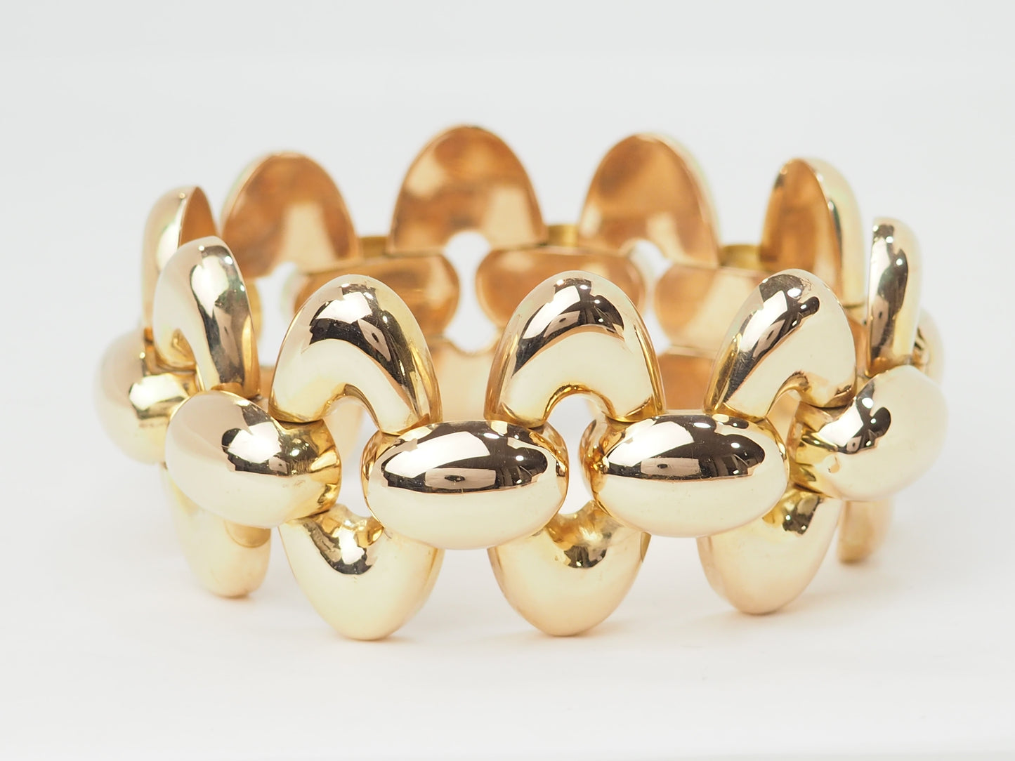 Important Bracelet Tank années 40 en or rose