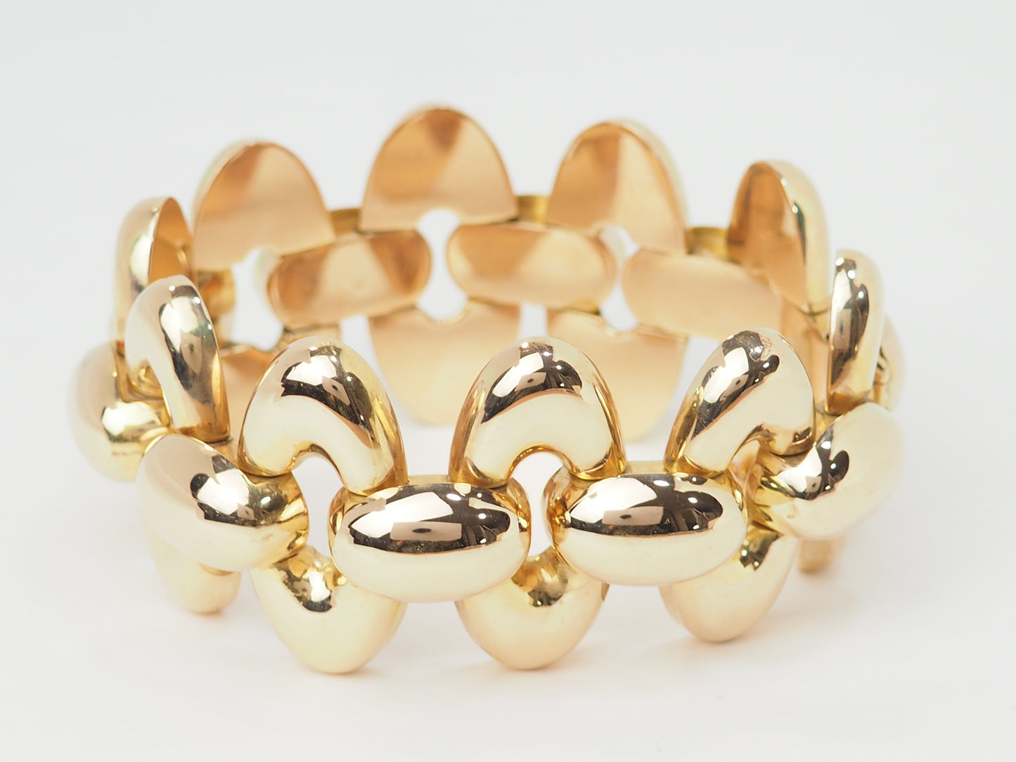 Important Bracelet Tank années 40 en or rose