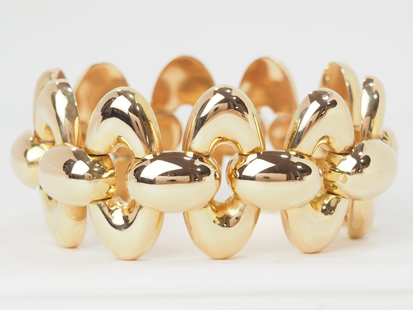 Important Bracelet Tank années 40 en or rose