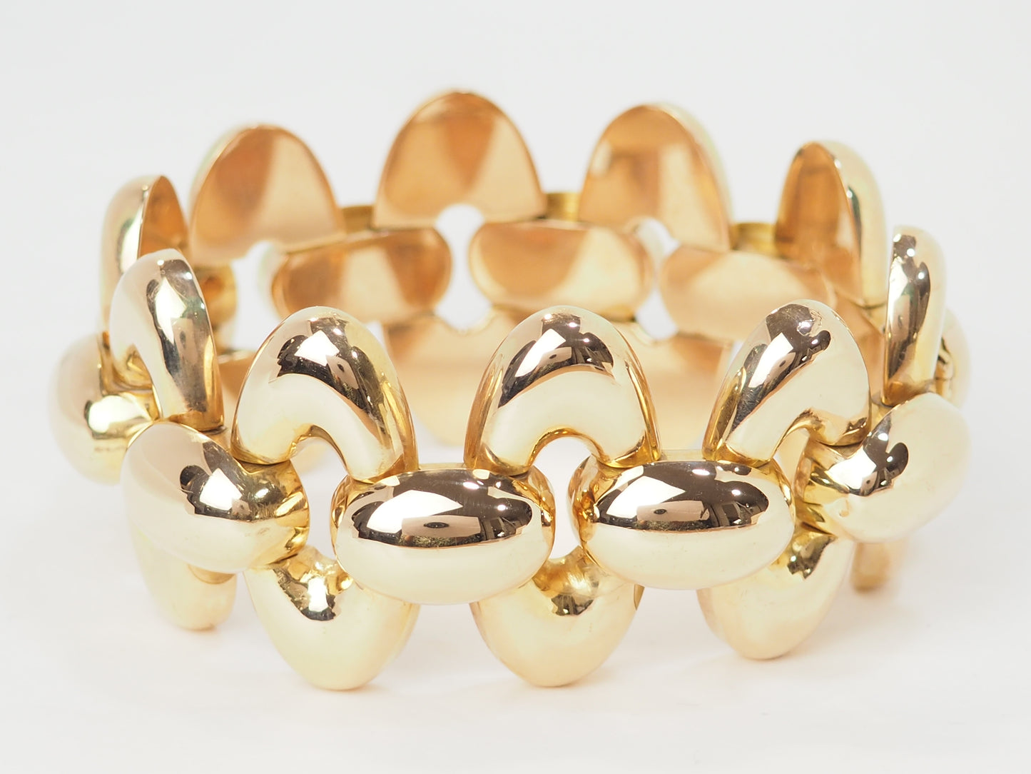 Important Bracelet Tank années 40 en or rose