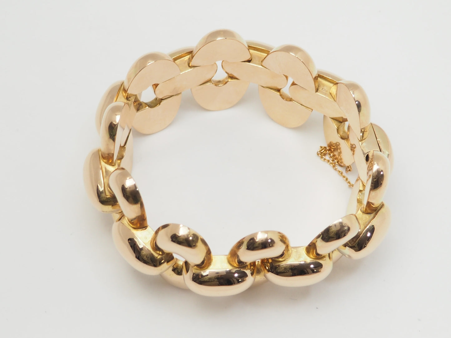 Important Bracelet Tank années 40 en or rose