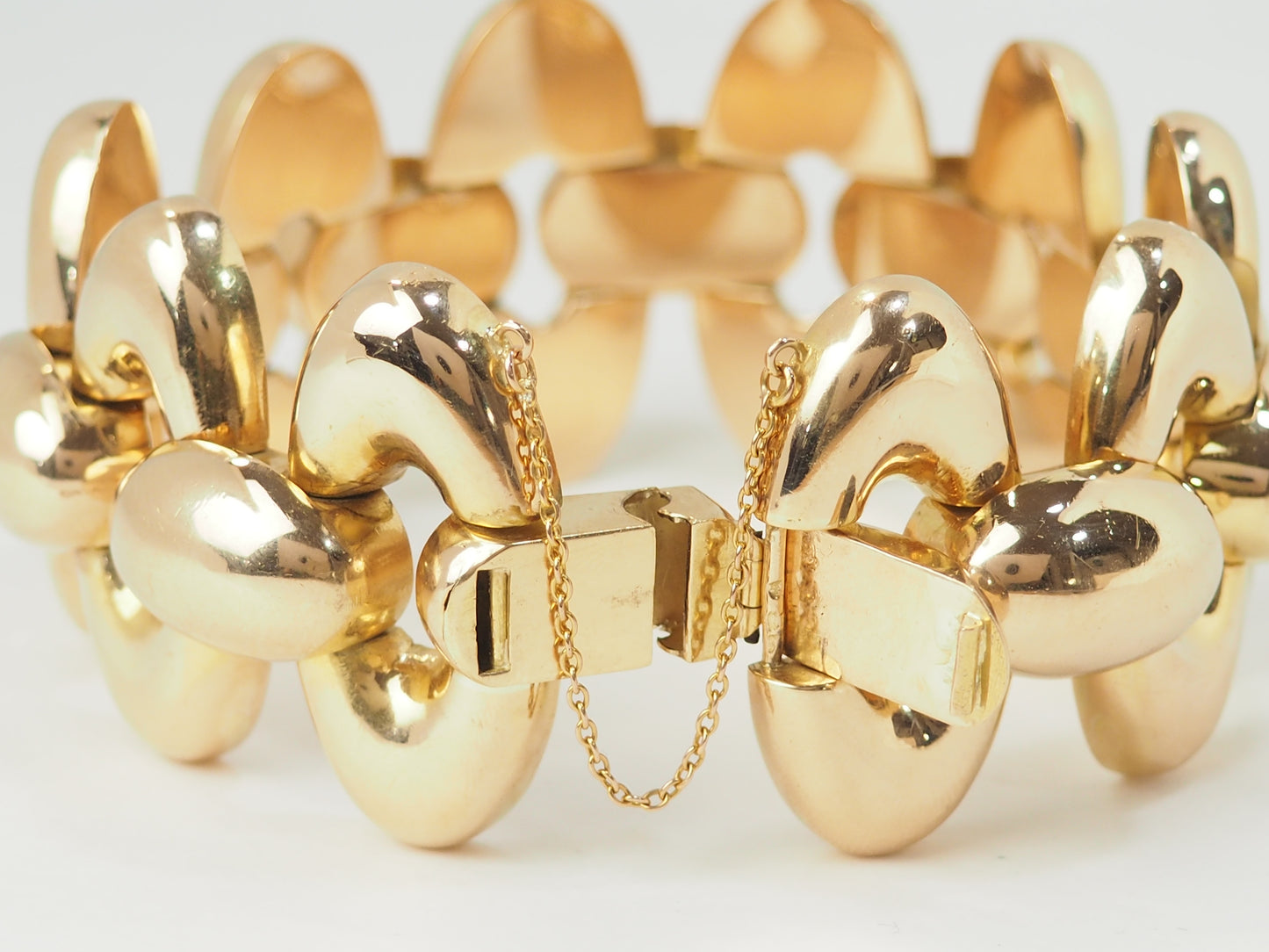 Important Bracelet Tank années 40 en or rose