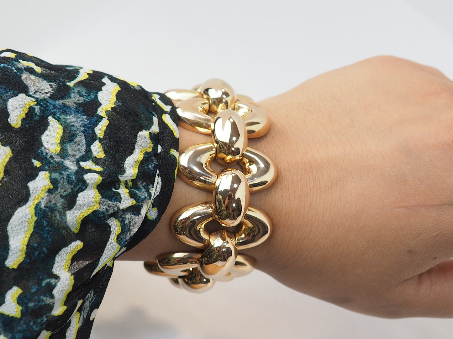 Important Bracelet Tank années 40 en or rose