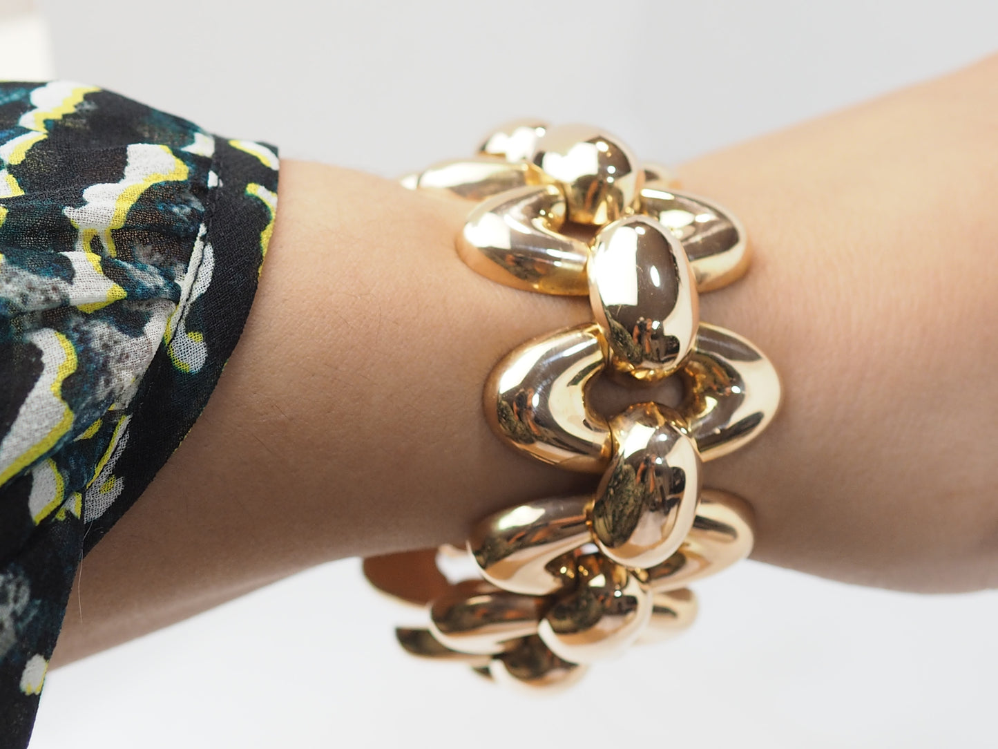 Important Bracelet Tank années 40 en or rose