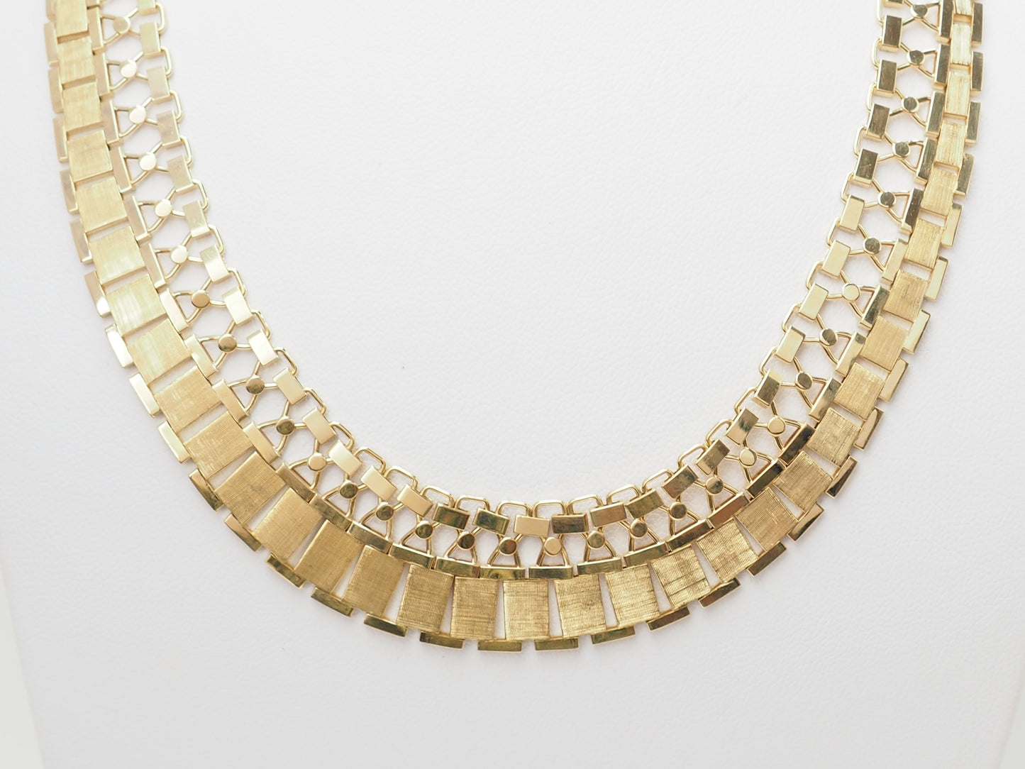Collier ancien maille plate en or jaune