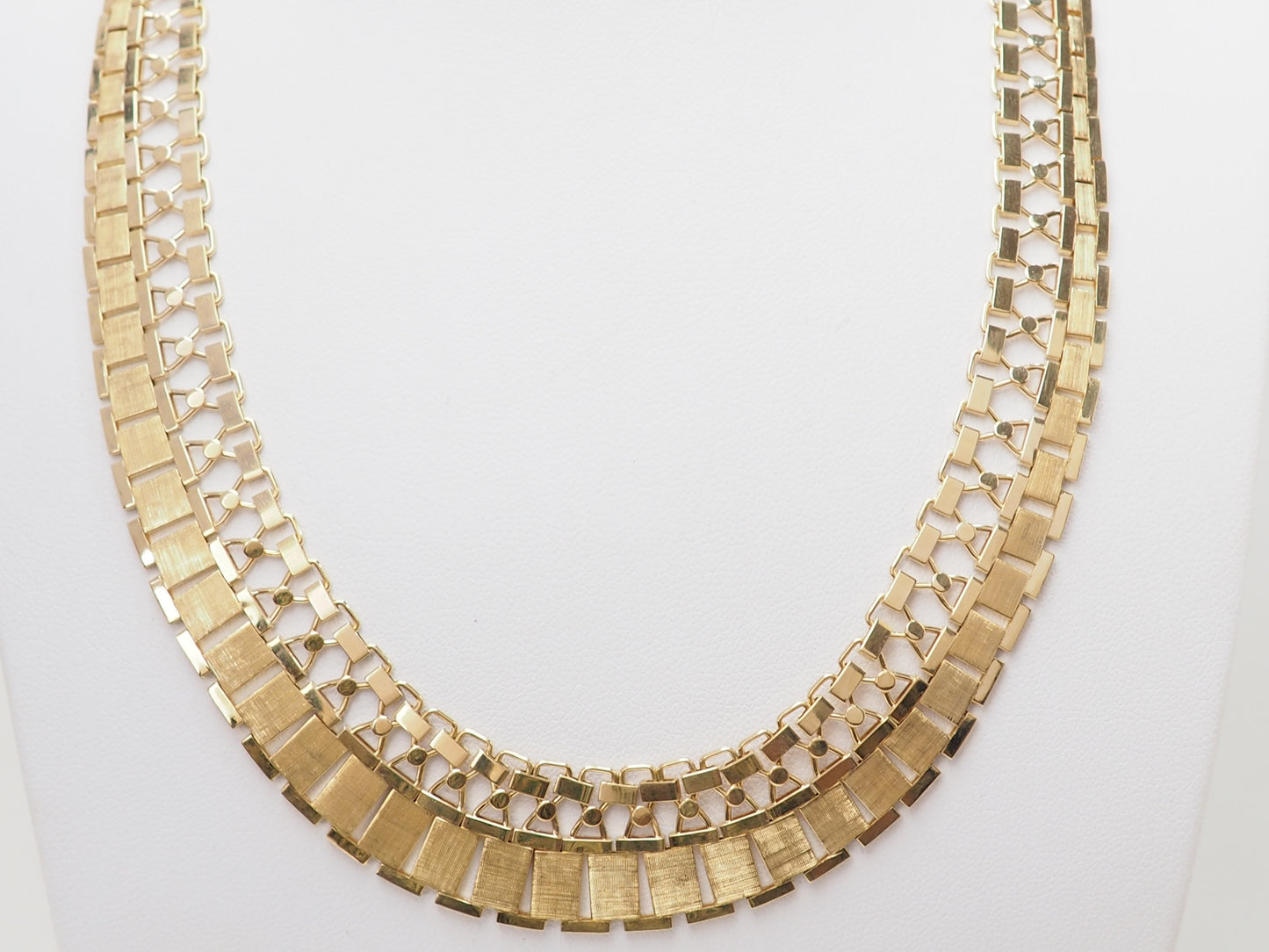 Collier ancien maille plate en or jaune