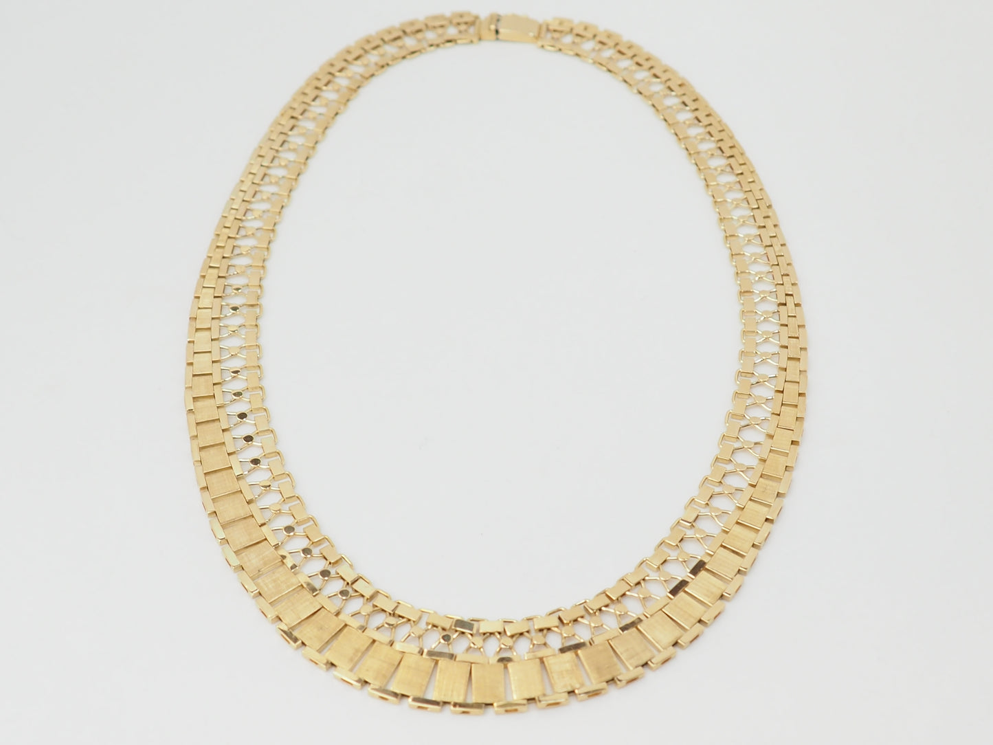 Collier ancien maille plate en or jaune