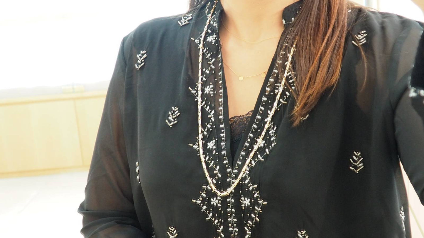 Collier Sautoir Cartier en or jaune grain d' avoine