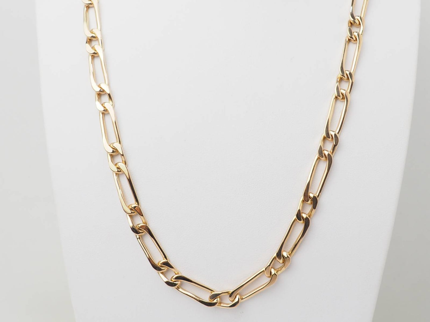 Collier chaîne maille figaro alternée en or jaune