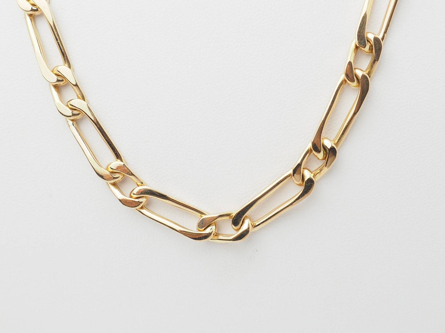 Collier chaîne maille figaro alternée en or jaune