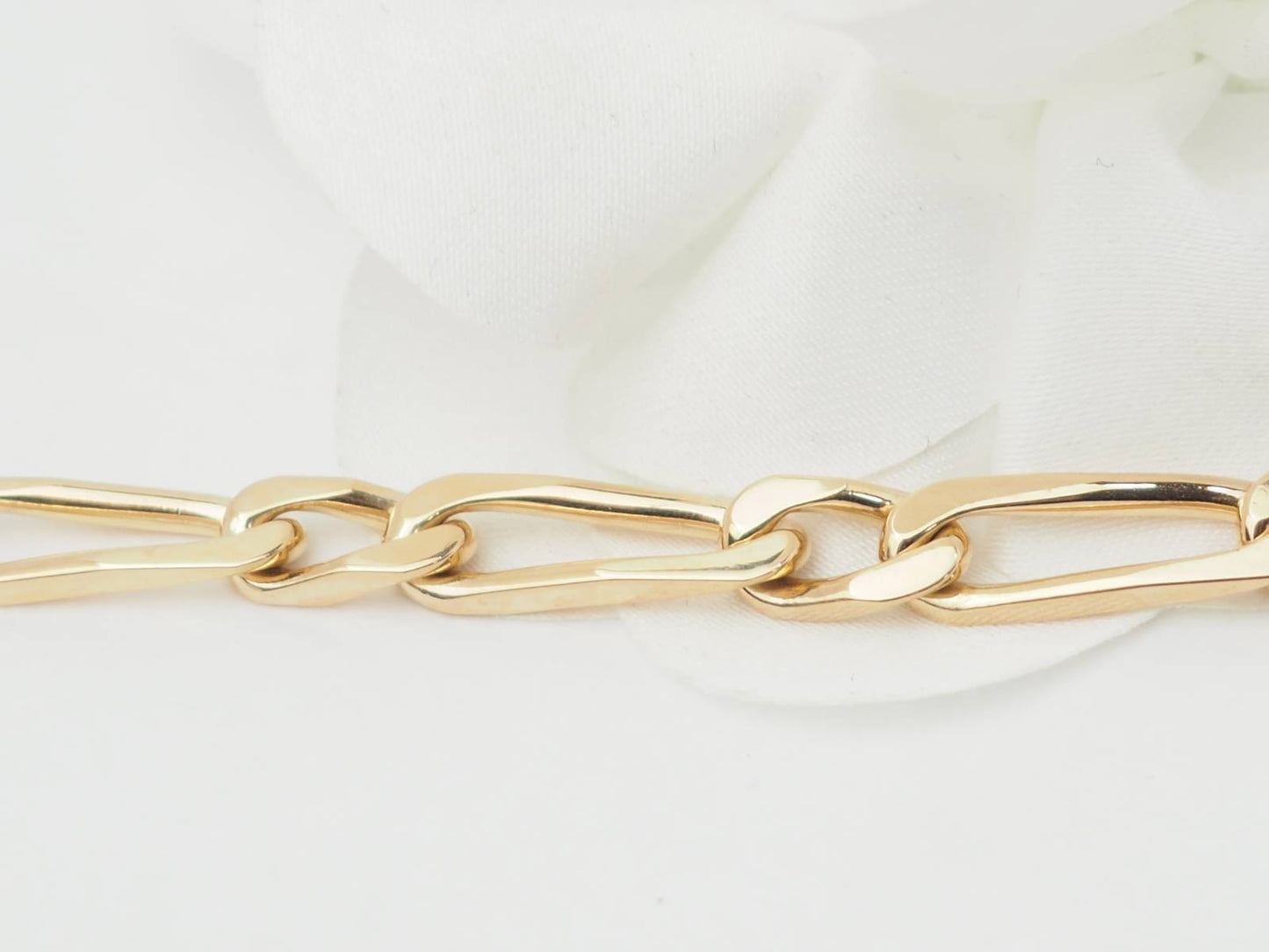 Collier chaîne maille figaro alternée en or jaune