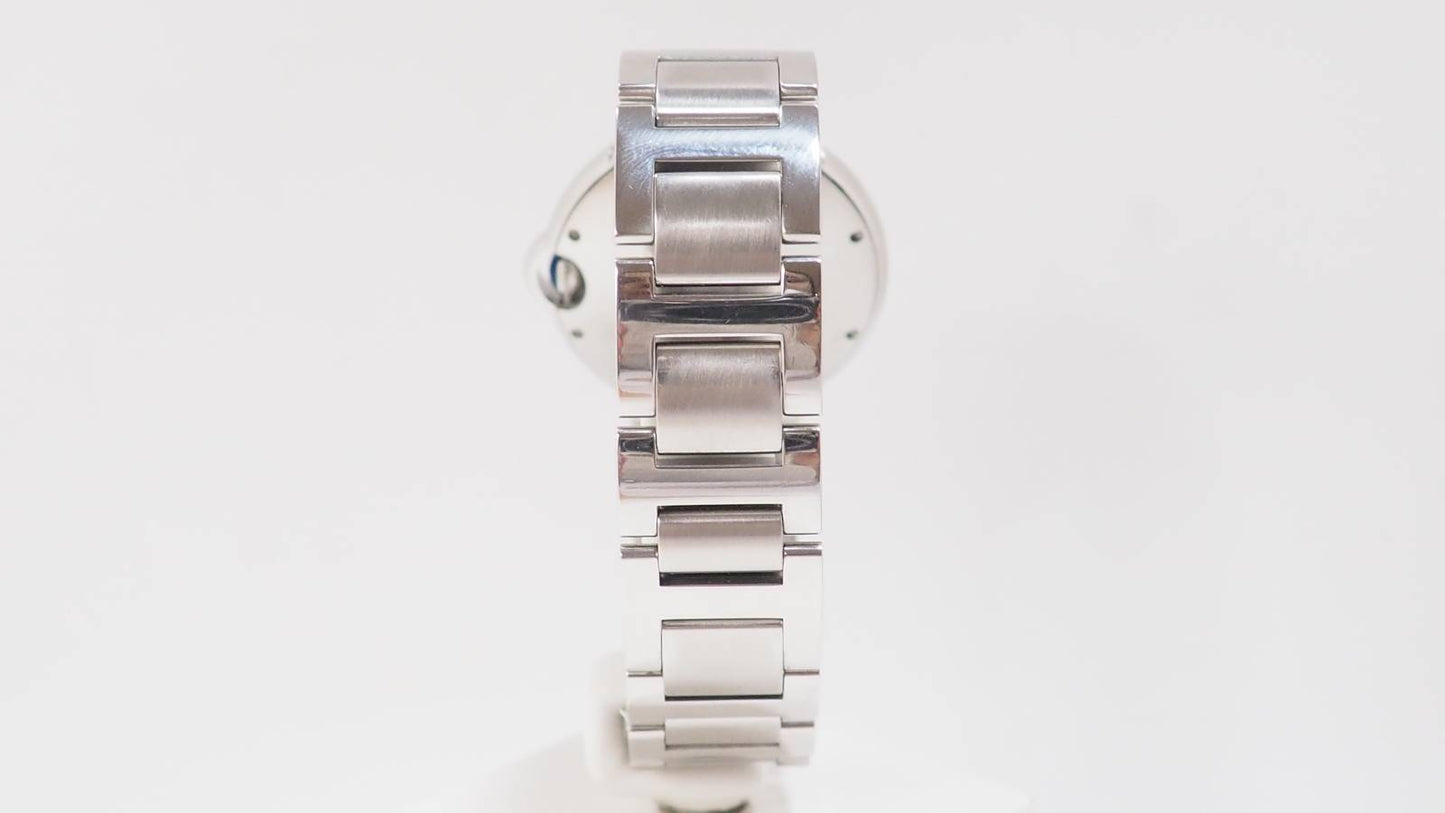 Montre Ballon Bleu Cartier automatique en acier et diamants