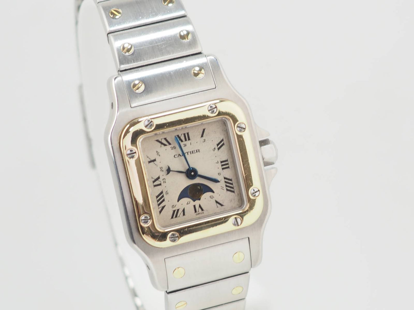 Montre Cartier Santos galbée Moonphase