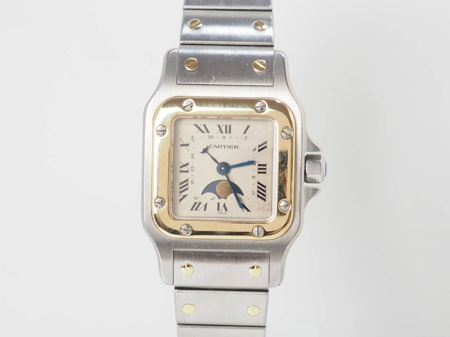 Montre Cartier Santos galbée Moonphase