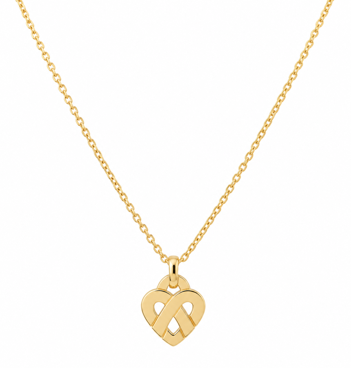 Collier Pendentif Poiray Cœur Entrelacé Petit Modèle en or jaune