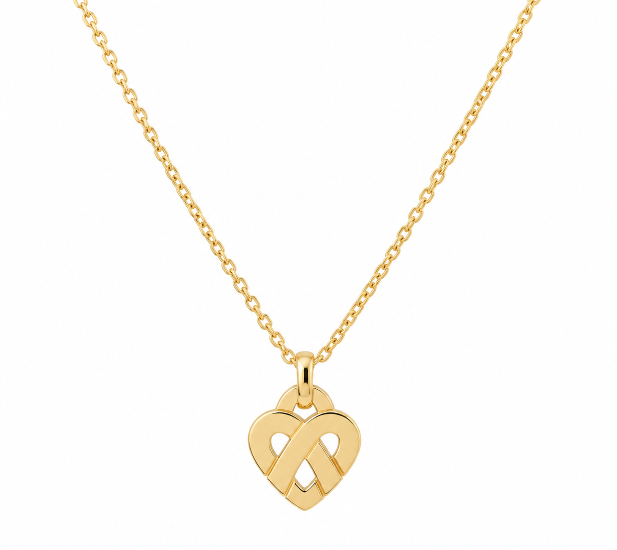 Collier Pendentif Poiray Cœur Entrelacé Petit Modèle en or jaune