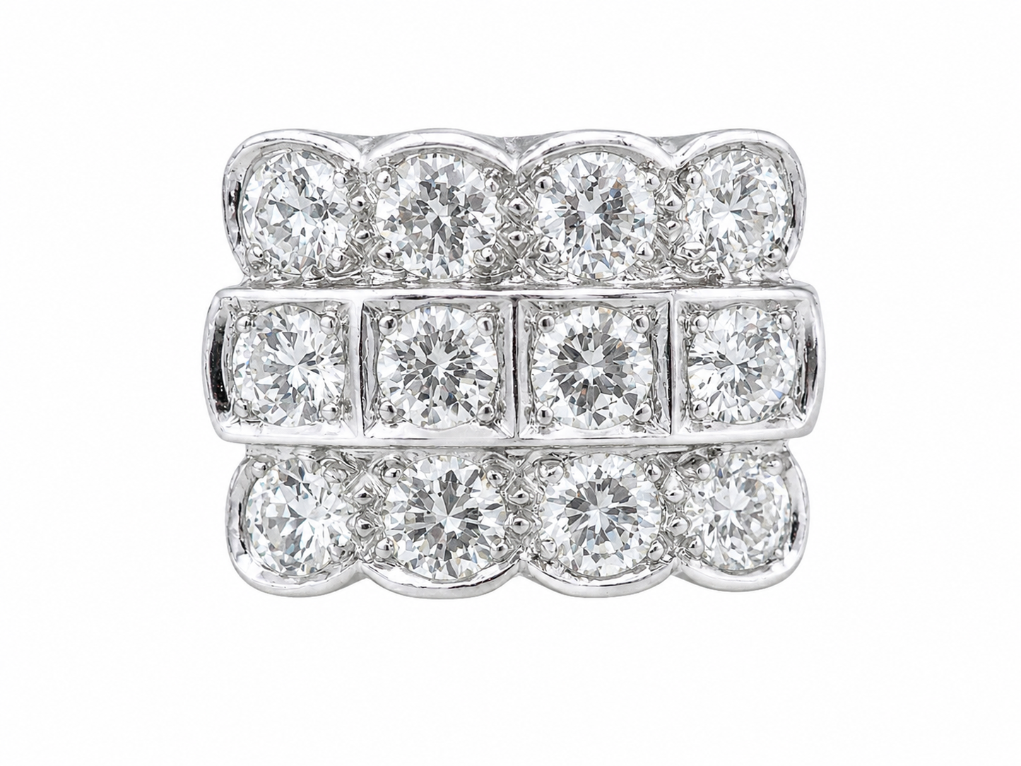 Bague Art Déco en platine sertie de 2 carats de diamants