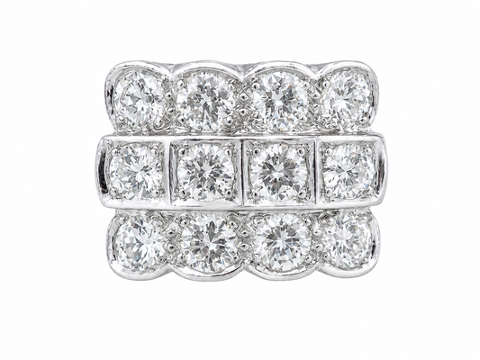Bague Art Déco en platine sertie de 2 carats de diamants