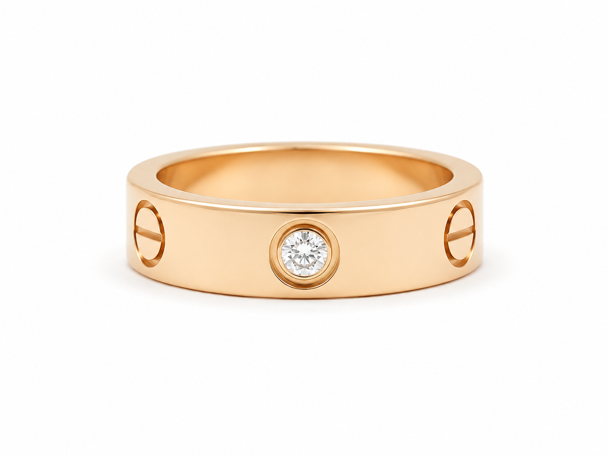Alliance Cartier LOVE en or rose 18 carats et 3 diamants