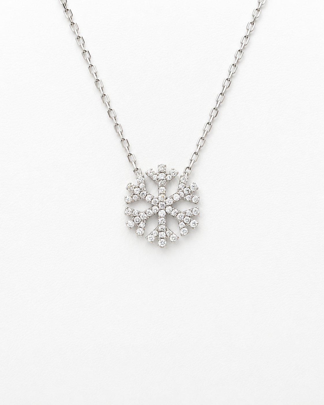 Pendentif flocon diamants or blanc 18 kt – Bijou d’occasion