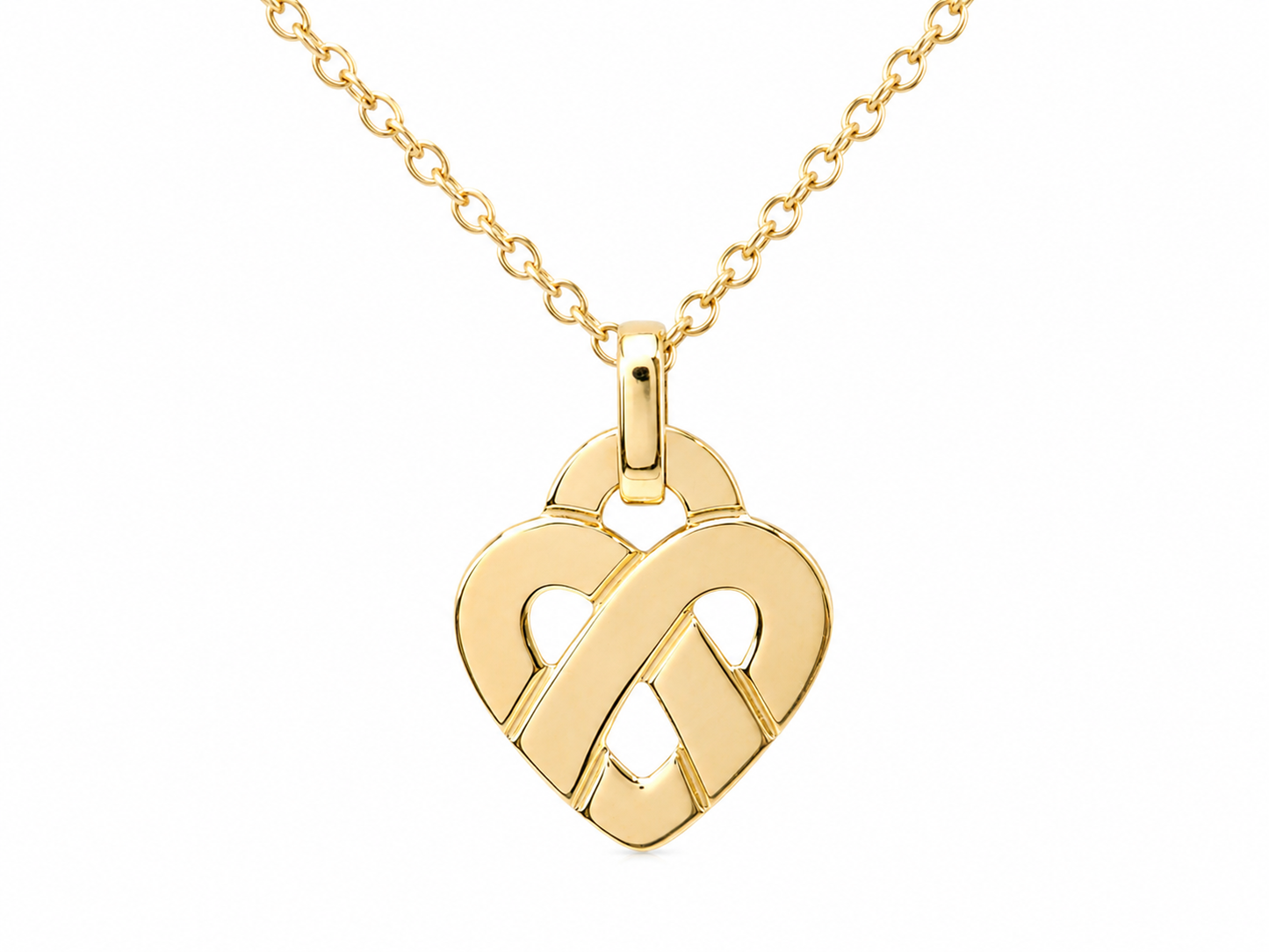Collier Pendentif Poiray Cœur Entrelacé Petit Modèle en or jaune