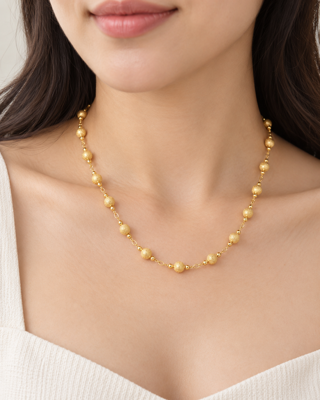 Collier en or jaune 750 avec boules de 6 mm