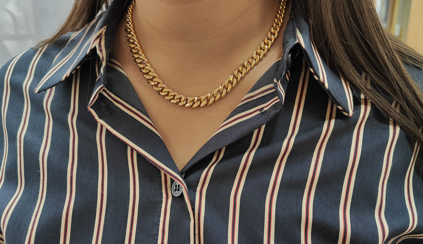 Collier maille gourmette en or jaune