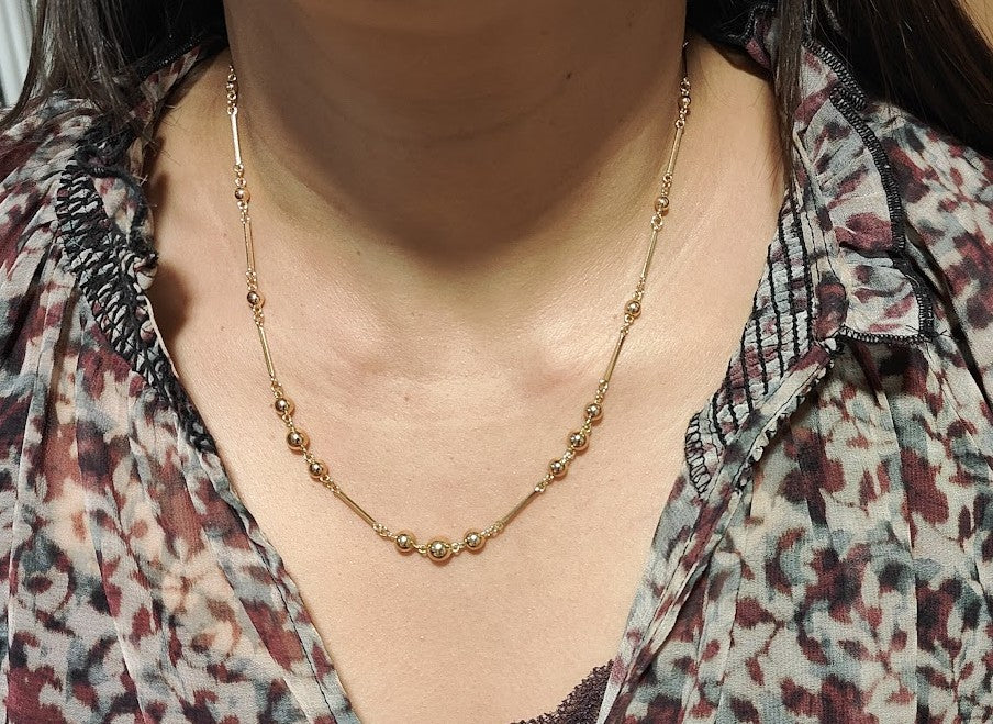 Collier boules en or rose