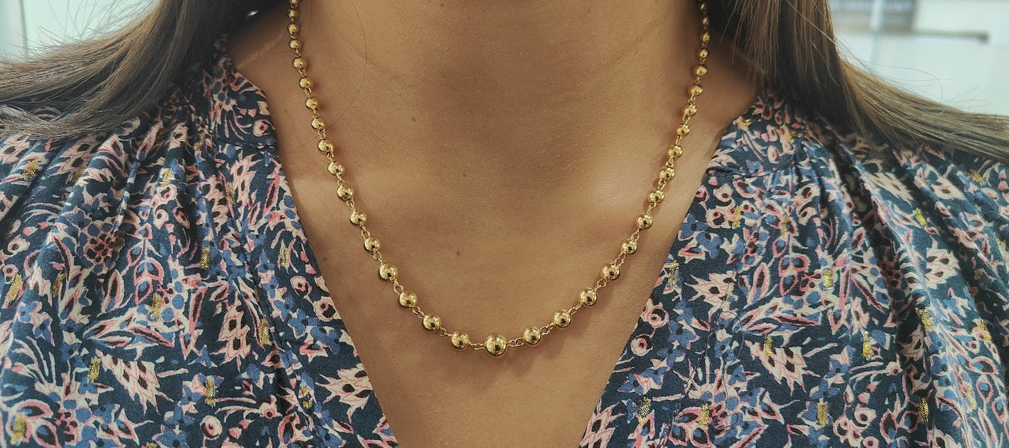 Collier marseillais en or jaune 18 carats à boules dégradées