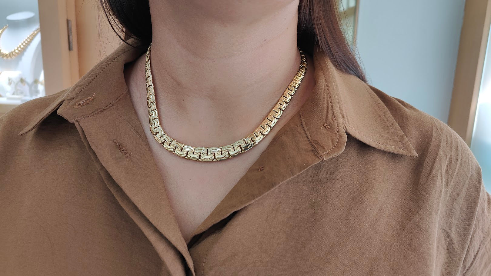 Collier en or jaune 18 carats maille fantaisie 32,65 g