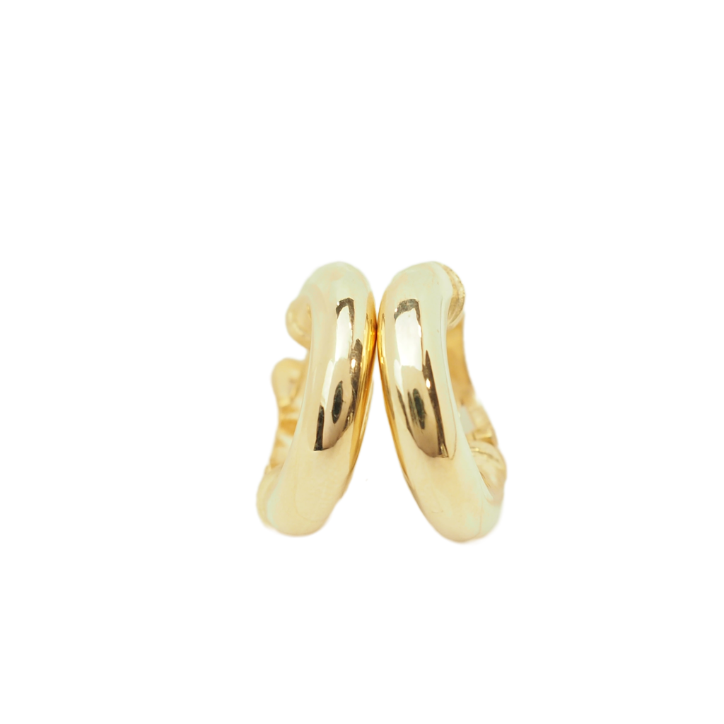 Boucles d'oreilles créoles épaisses en or jaune 18kt – 23 mm