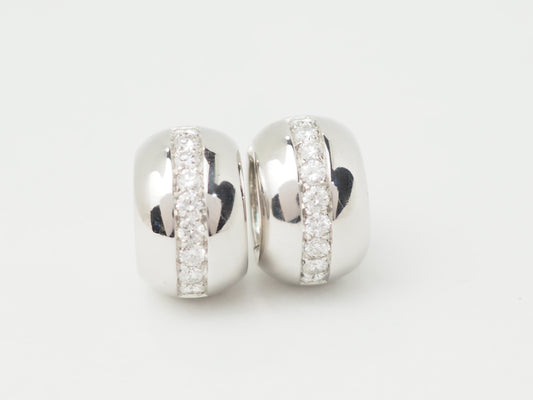 Boucles d'oreilles Créoles en or blanc et diamants